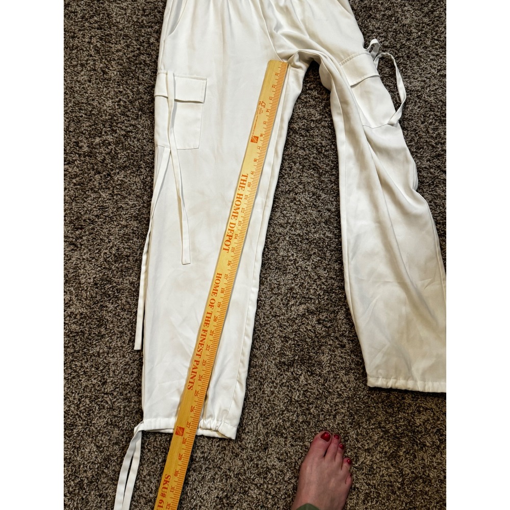 Amanda Uprichard Ivory White Cargo Jumpsuit V-Neck Sleeveless XS - Picture 9 of 13